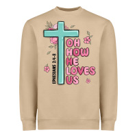 Mushroom oh how he loves us ephesians 2 4 8 Heavyweight Sweatshirt - MaliasSmallBusiness