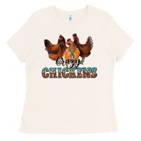 Bone crazychickens Ladies Tee - CowhideDigitalArt