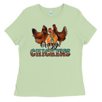 Matcha crazychickens Ladies Tee - CowhideDigitalArt