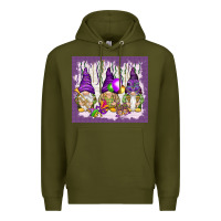 Army Green Mardi Gras carnival with gnomies tumbler Premium Hoodie - HowdyJamesFarm