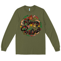 Army Green merry christmas Long Sleeve Tee - MaliasSmallBusiness