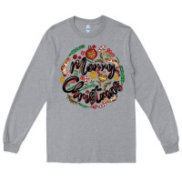 Heather Grey merry christmas Long Sleeve Tee - MaliasSmallBusiness