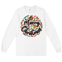 White merry christmas Long Sleeve Tee - MaliasSmallBusiness