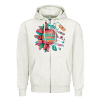 Oatmeal Heather western  medical assistant  medical instruments Zipper Hoodie - BarkalooDesign