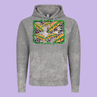 Mardi Gras Umbrella Background Vintage Hoodie Designed By Barkaloodesign