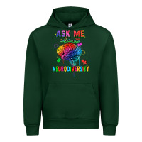 Forest Green Ask me about neurodiversity Urban Hoodie - FaDigitalArtStudio