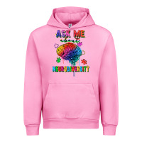 Fuchsia Pink Ask me about neurodiversity Urban Hoodie - FaDigitalArtStudio