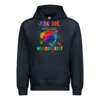 Navy Ask me about neurodiversity Urban Hoodie - FaDigitalArtStudio