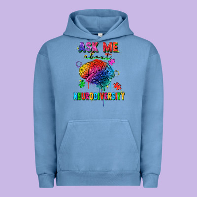 Ask Me About Neurodiversity Urban Hoodie Designed By Fadigitalartstudio