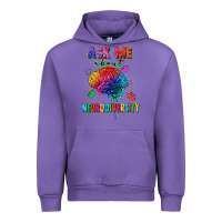 Tulip Ask me about neurodiversity Urban Hoodie - FaDigitalArtStudio