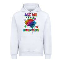 White Ask me about neurodiversity Urban Hoodie - FaDigitalArtStudio