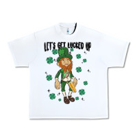 White let's get lucked up Urban Heavy Tee - MaliasSmallBusiness