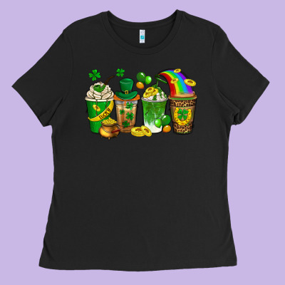 St. Patricks Day Coffee Drinks Ladies Tee Designed By Neo Western