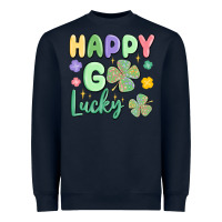 Navy happy go lucky Heavyweight Sweatshirt - MaliasSmallBusiness