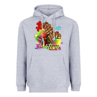 Heather Grey Black woman Autism nails Heavyweight Hoodie - NancyCooperArtShop
