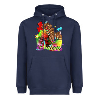 Navy Black woman Autism nails Heavyweight Hoodie - NancyCooperArtShop