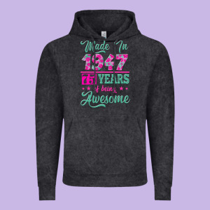 Made In 1947, 75 Years Of Being Awesome Kopya Vintage Hoodie Designed By Jasminsmagicworld