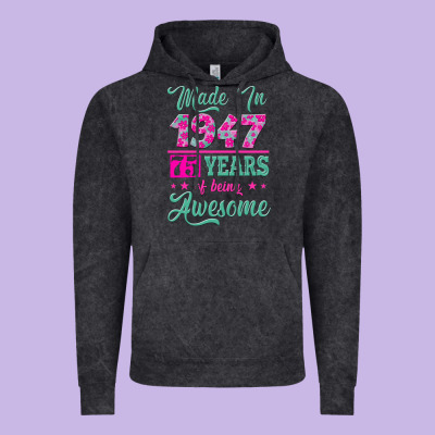Made In 1947, 75 Years Of Being Awesome Kopya Vintage Hoodie Designed By Jasminsmagicworld
