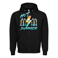 Black hot mom summer Zipper Hoodie - BarkalooDesign