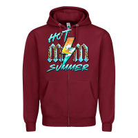 Burgundy hot mom summer Zipper Hoodie - BarkalooDesign