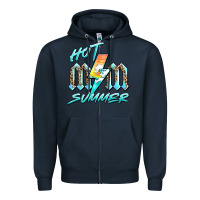 Navy hot mom summer Zipper Hoodie - BarkalooDesign