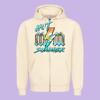Hot Mom Summer Zipper Hoodie Designed By Barkaloodesign