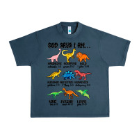 Midnight Navy god says i am dinosaurs handsome Urban Heavy Tee - MaliasSmallBusiness