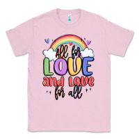 Bubblegum Pink all for love and love for all Classic Tee - MaliasSmallBusiness
