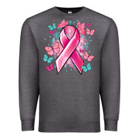Charcoal Heather Breast Cancer ribbon Cancer Awareness Premium Sweatshirt - HowdyJamesFarm