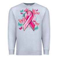 Heather Grey Breast Cancer ribbon Cancer Awareness Premium Sweatshirt - HowdyJamesFarm