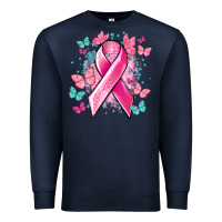 Navy Breast Cancer ribbon Cancer Awareness Premium Sweatshirt - HowdyJamesFarm
