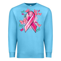 Ocean Blue Breast Cancer ribbon Cancer Awareness Premium Sweatshirt - HowdyJamesFarm