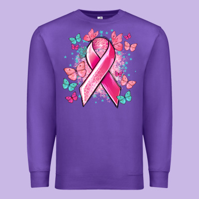 Breast Cancer Ribbon Cancer Awareness Premium Sweatshirt Designed By Howdyjamesfarm