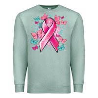Seafoam Breast Cancer ribbon Cancer Awareness Premium Sweatshirt - HowdyJamesFarm
