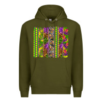Army Green Mardi Gras brushstroke Premium Hoodie - HowdyJamesFarm