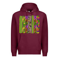 Burgundy Mardi Gras brushstroke Premium Hoodie - HowdyJamesFarm