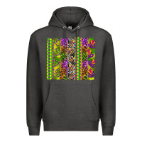 Charcoal Heather Mardi Gras brushstroke Premium Hoodie - HowdyJamesFarm