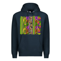 Navy Mardi Gras brushstroke Premium Hoodie - HowdyJamesFarm