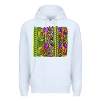 White Mardi Gras brushstroke Premium Hoodie - HowdyJamesFarm