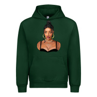 Forest Green black woman Urban Hoodie - FaDigitalArtStudio