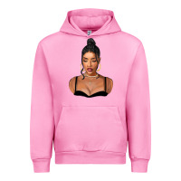 Fuchsia Pink black woman Urban Hoodie - FaDigitalArtStudio