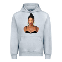 Heather Grey black woman Urban Hoodie - FaDigitalArtStudio