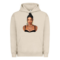 Pigment French Oak black woman Urban Hoodie - FaDigitalArtStudio