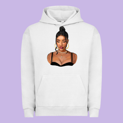 Black Woman Urban Hoodie Designed By Fadigitalartstudio
