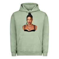 Pigment Oil Green black woman Urban Hoodie - FaDigitalArtStudio