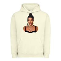 Pigment Pistachio black woman Urban Hoodie - FaDigitalArtStudio