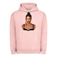 Pigment Salmon black woman Urban Hoodie - FaDigitalArtStudio