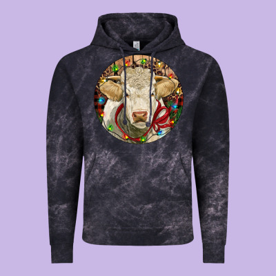Charolais Heifer Christmas Vintage Hoodie Designed By Ranaportraitstore