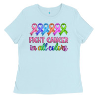Baby Blue fight cancer in all colors Ladies Tee - HRA Design Shop
