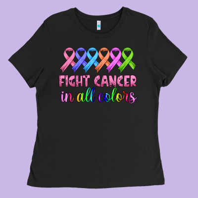 Fight Cancer In All Colors Ladies Tee Designed By Hra Design Shop